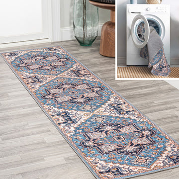 Cirali Ornate Large Medallion Washable Area Rug